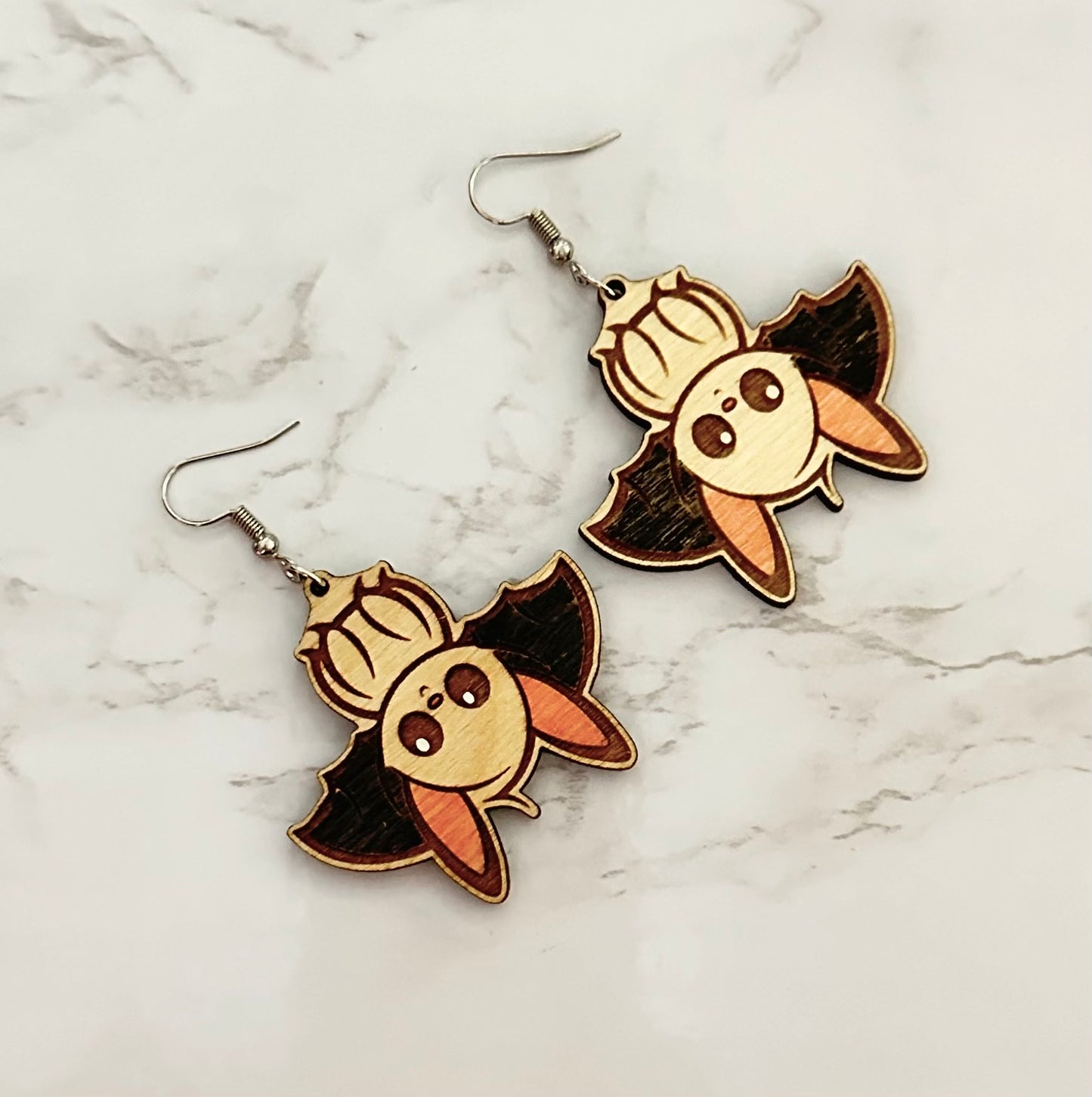 Hanging Bat Earrings