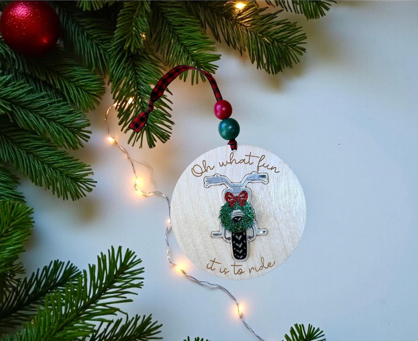 “Oh What Fun It Is to Ride – Motorcycle Christmas Ornament”