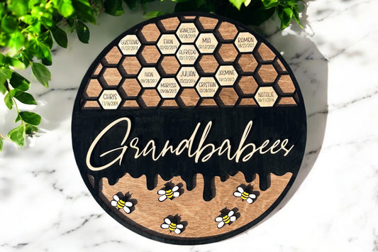 Personalized Grandbabees Birthday Sign - 15" Round