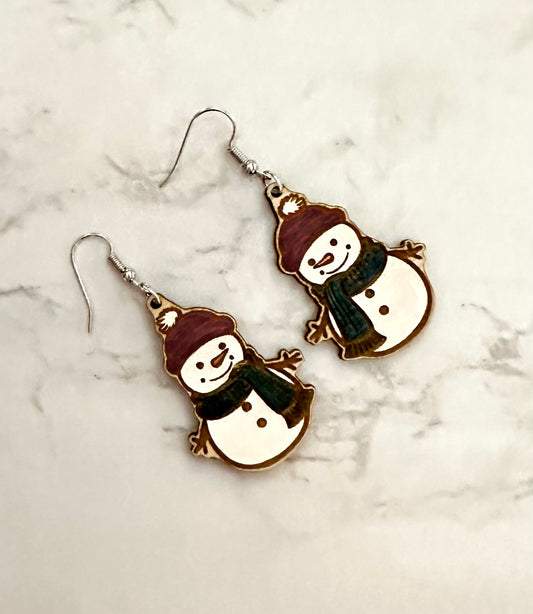 Winter Snowman Earrings