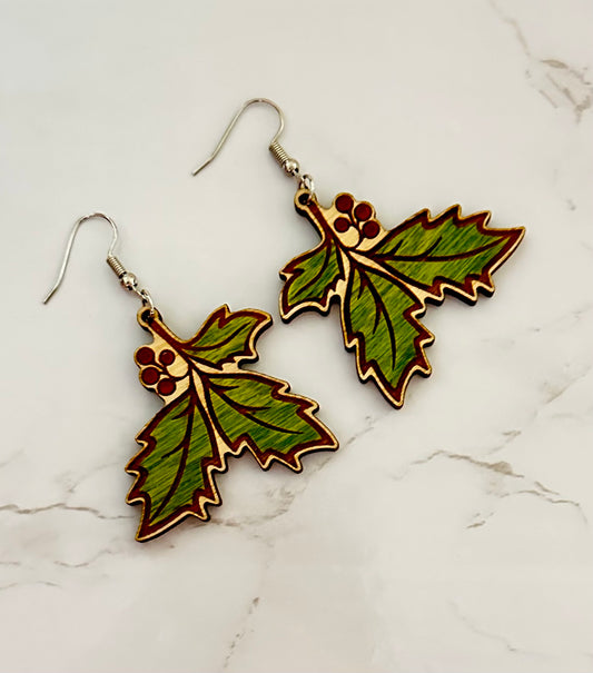 Holly Leaf Earrings