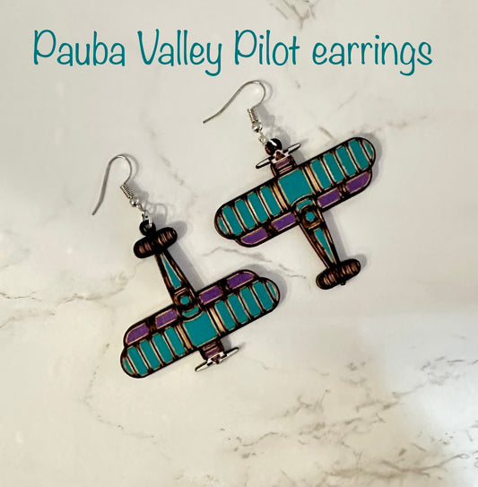 Pauba Valley Elementary School Pilot Airplane Earrings