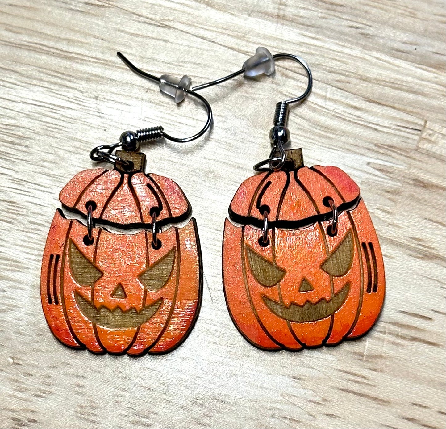 Scary Face Pumpkin Earrings