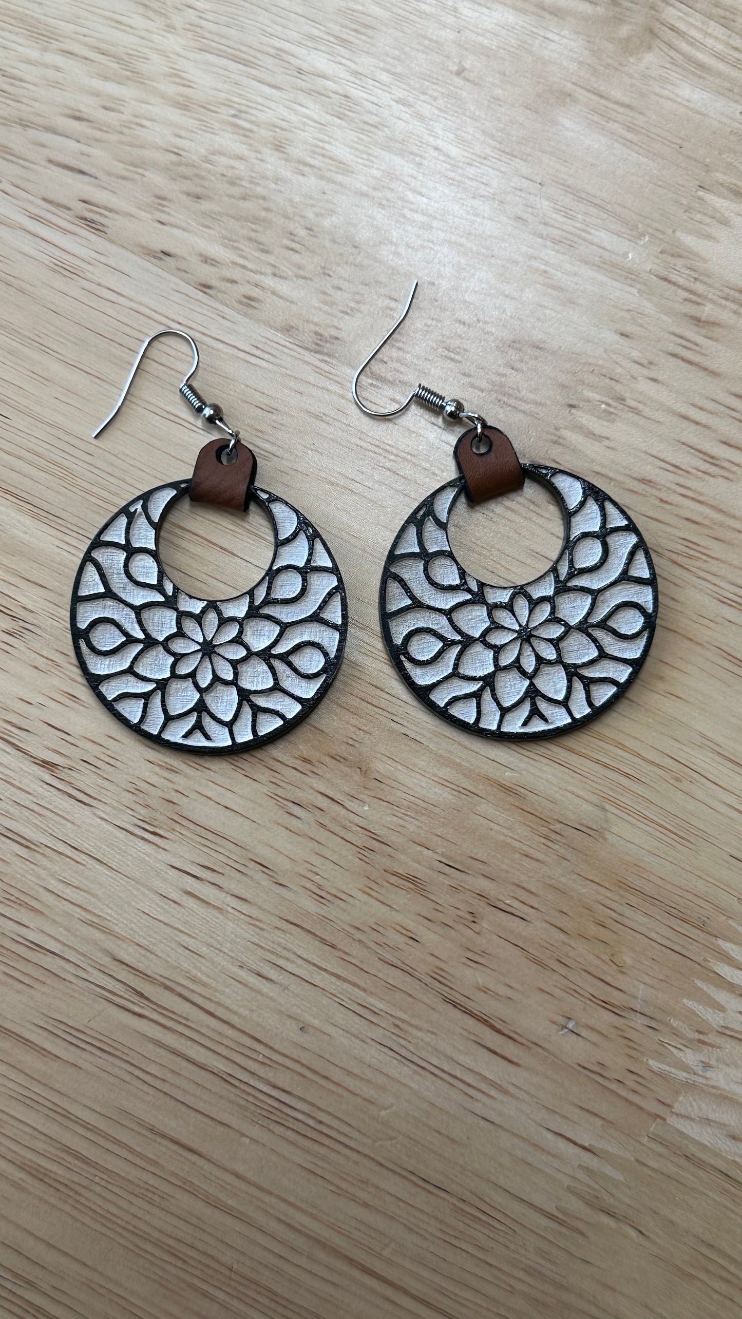 Wooden Floral earring