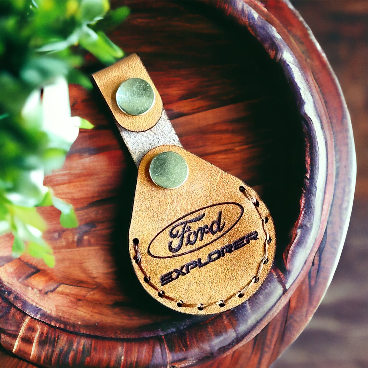 Leather Air Tag keychain