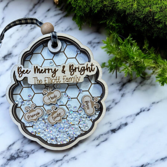 Bee Merry & Bright Shaker Ornament