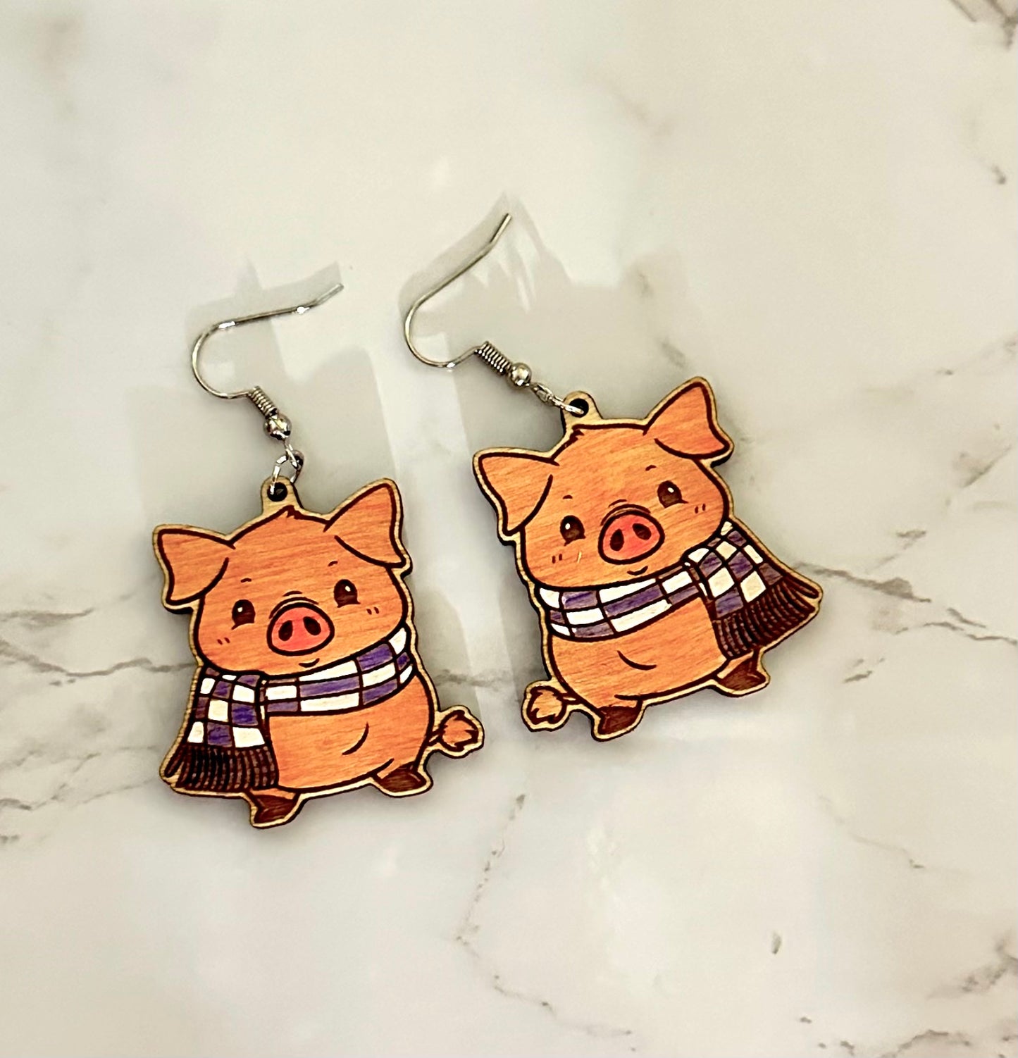 Pig Winter Earrings