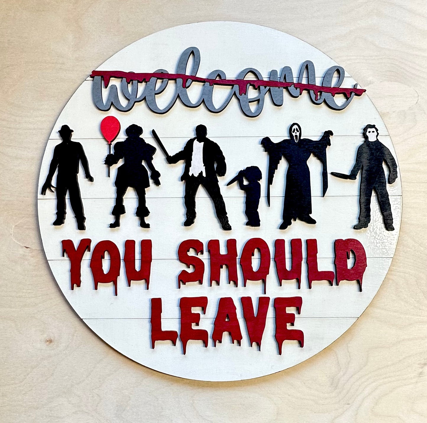 Welcome Horror door hanger