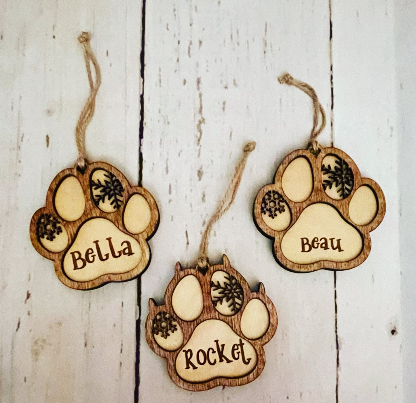 Personalized Paw Print Ornaments