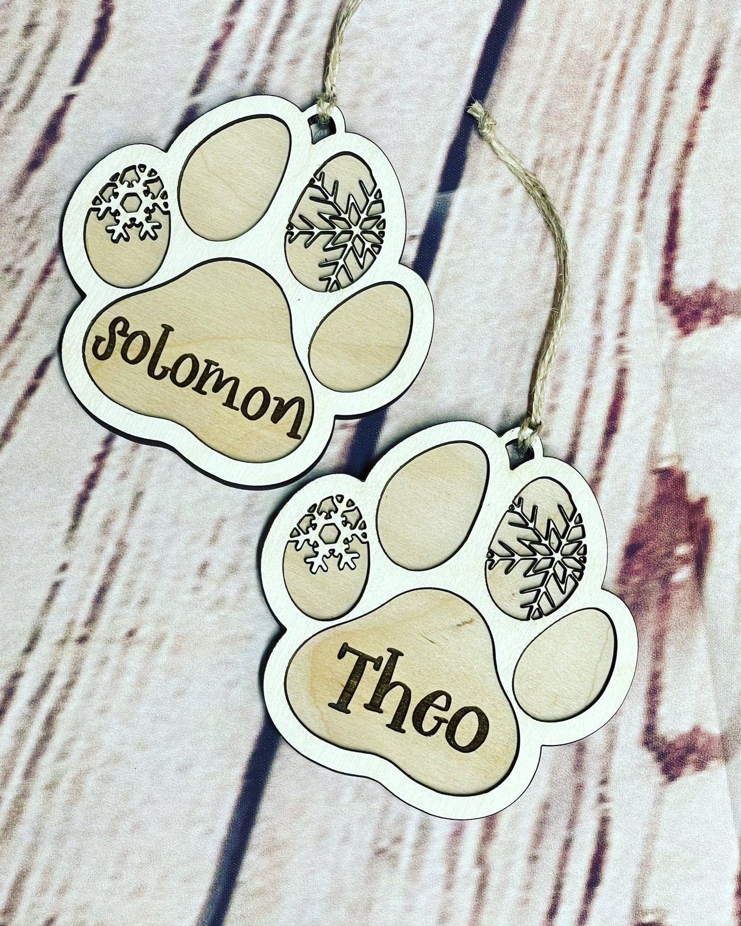 Personalized Paw Print Ornaments