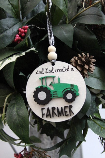 God Made A Farmer Ornament