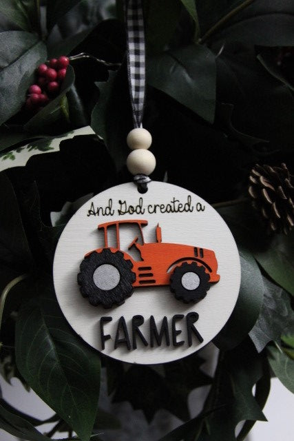 God Made A Farmer Ornament