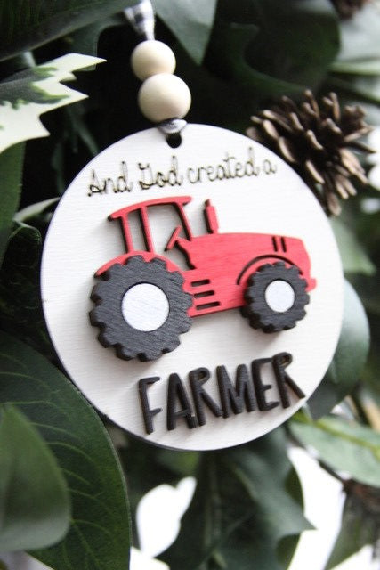 God Made A Farmer Ornament