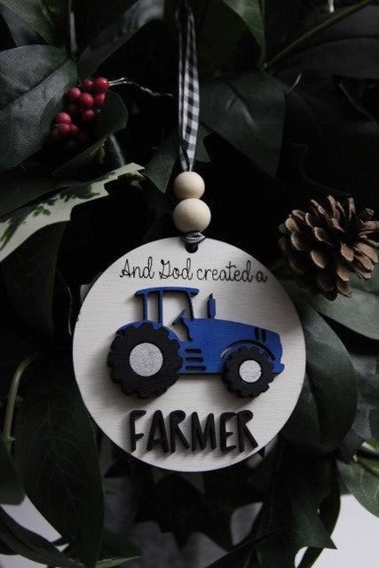 God Made A Farmer Ornament