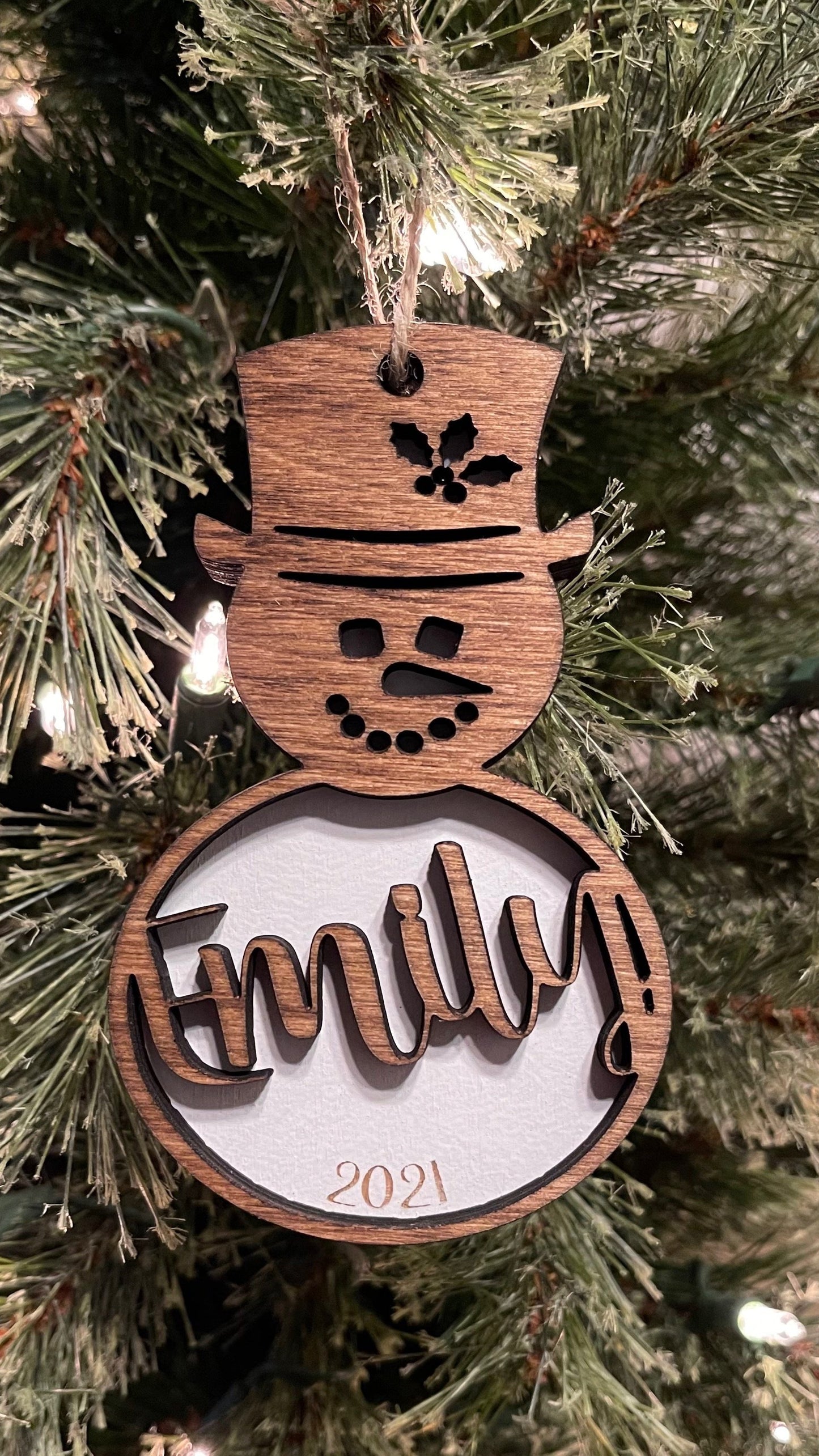 Personalized Snow Man Ornament