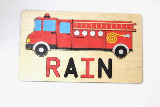 Fire Engine Puzzle  Customizable name