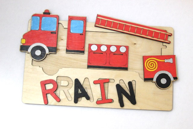 Fire Engine Puzzle  Customizable name