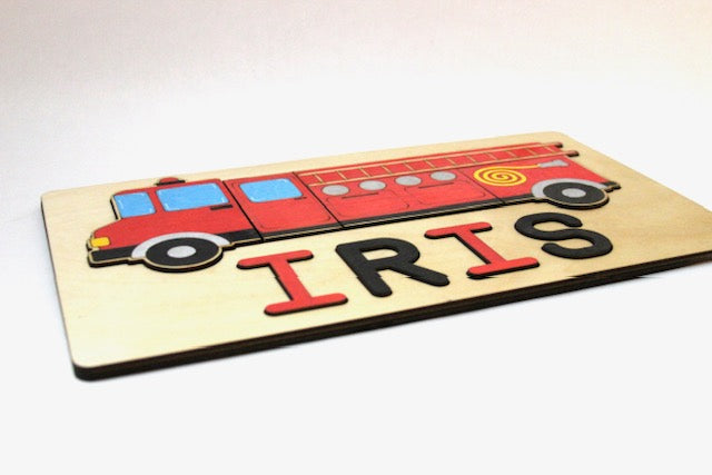 Fire Engine Puzzle  Customizable name