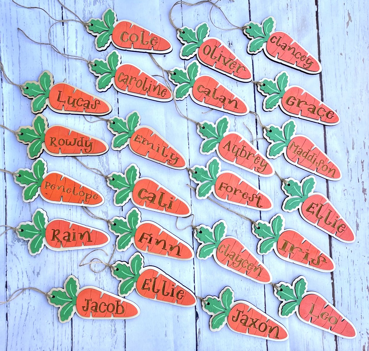 Personalized Carrot Easter Basket Tag