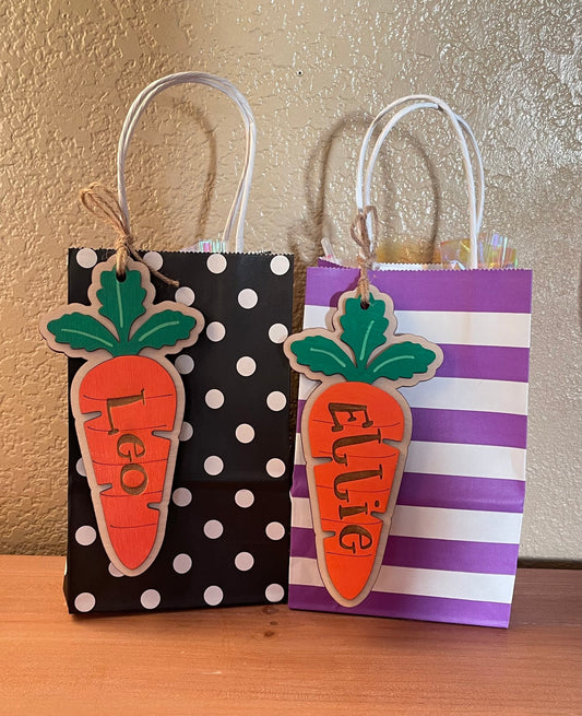 Personalized Carrot Easter Basket Tag